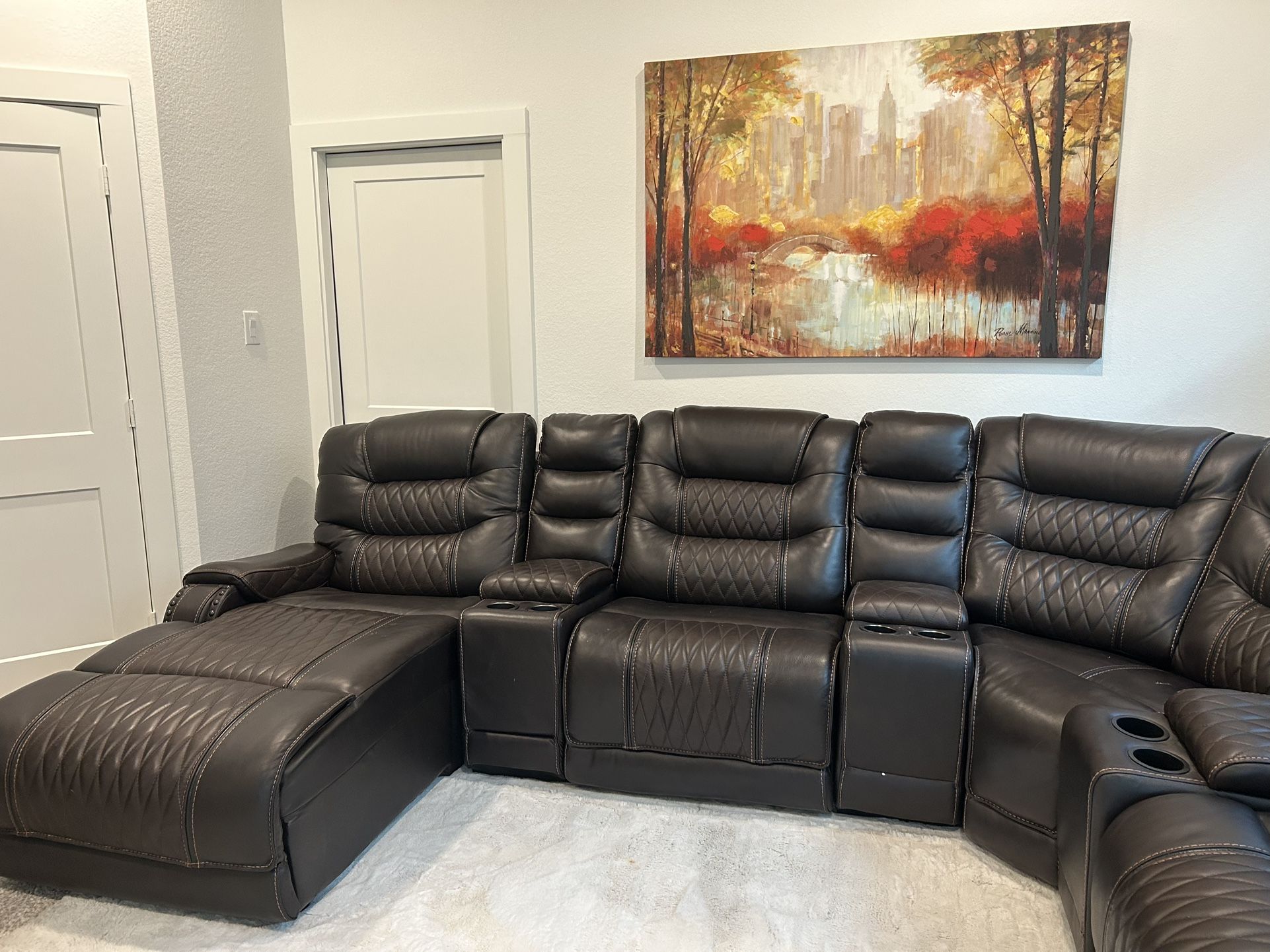 Leather Reclining Sectional Sofa