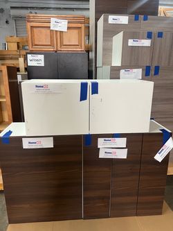 HomeKO Kitchen Cabinet Lot – White & Olmo Moro
