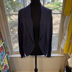 Kenneth Cole Blue Open Cardigan Large Sweater Top 