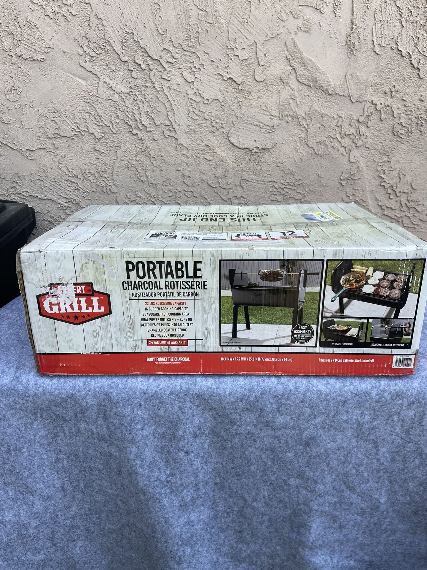 Expert Grill Charcoal Portable Rotisserie BBQ Grill