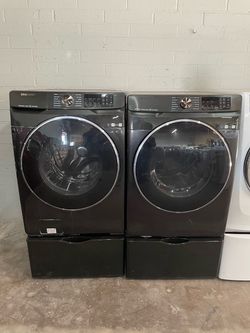 Conjunto de lavadora y secadora eléctrica con pedestales Samsung