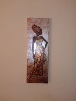 African Woman Wall Art Canvas Panels Set of 2