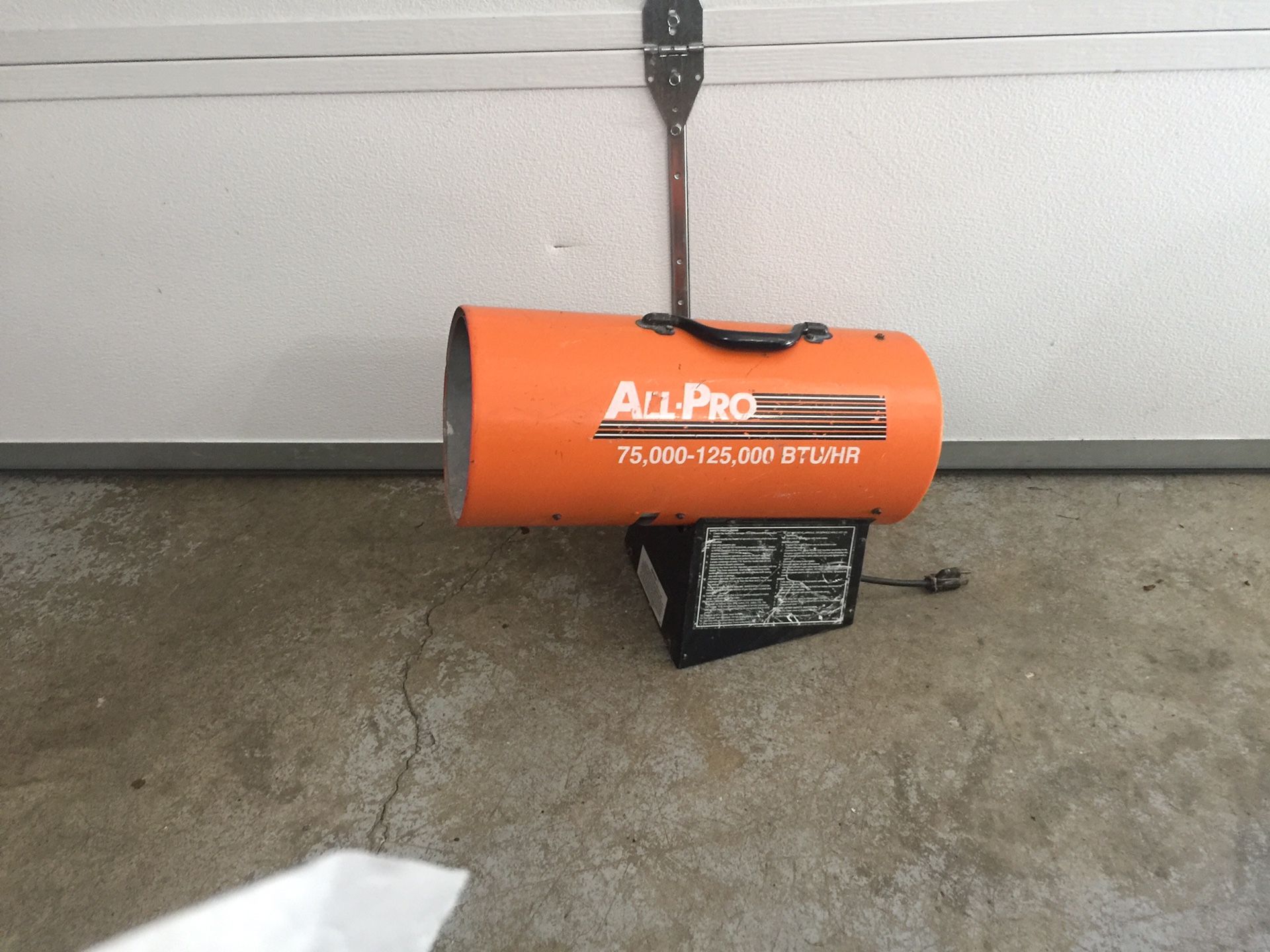 All pro heater 75,000125,000 BTU/HR propane for Sale in Lynnwood, WA