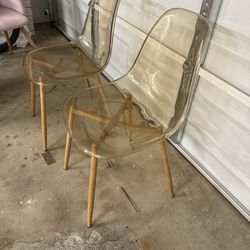 2 Beige Clear Chairs