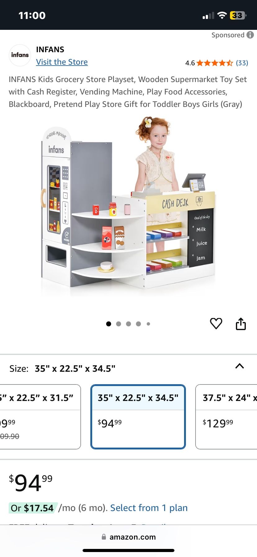 Kids Grocery Store Playset