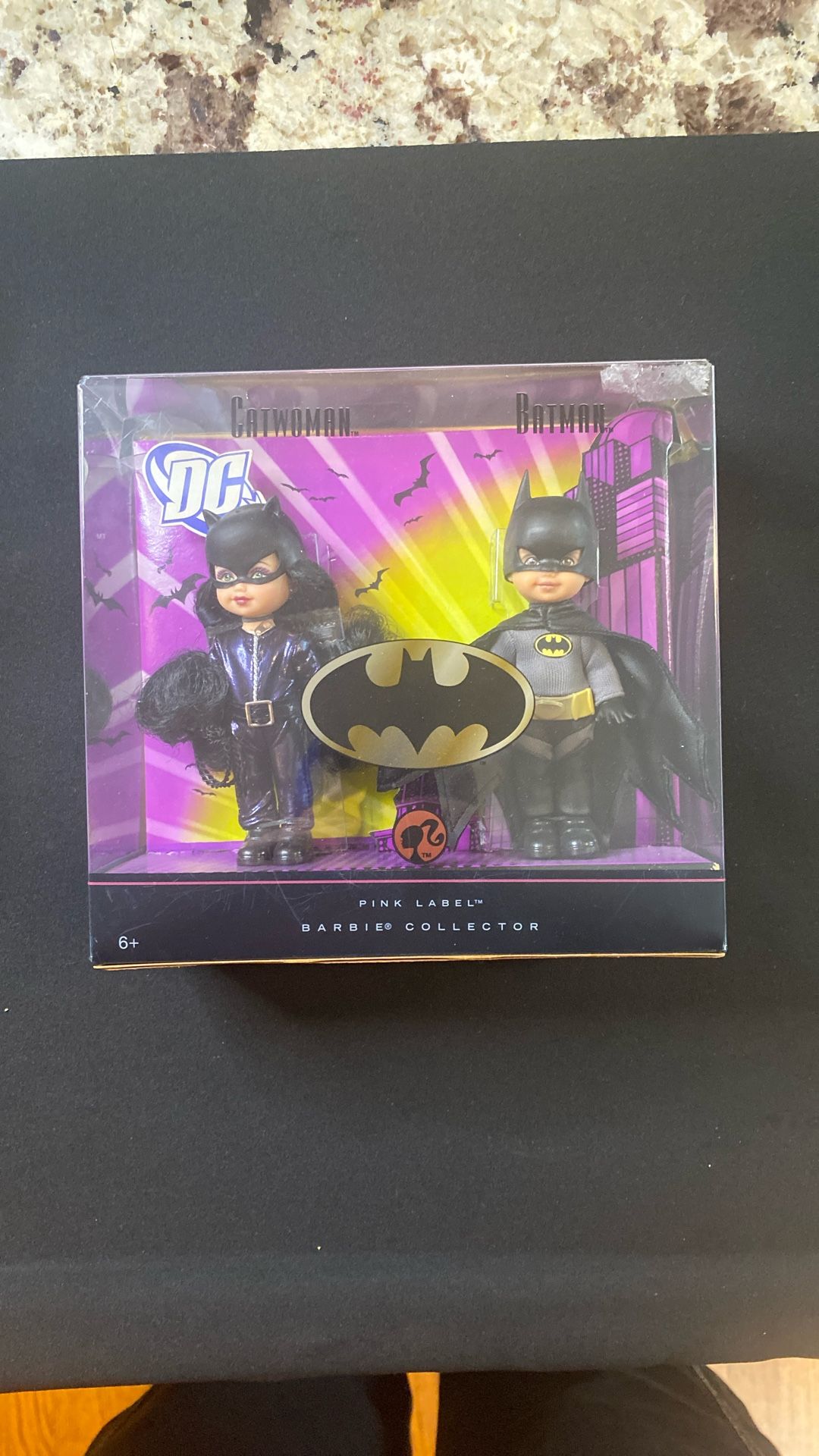 2008 Mattel Barbie Collector Pink Label Kelly and Tommy as Catwoman and Batman gift set