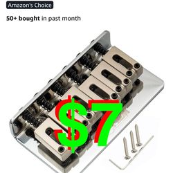 WOF01 52.5mm (2-1/16 inch) Hardtail Fixed Bridge for Squier/Mexico Fender Strat Electric Guitar, Chrome