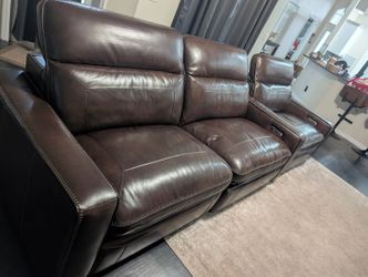 Double Recliners Leather 1 Year old For Sale Moving !!