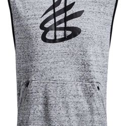 Under Armour x Stephen Curry Mens Sleeveless Hoodie Gray 