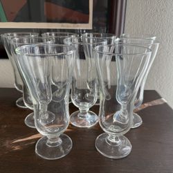 Glastonbury Lotus Clear Stemmed Footed Parfait Glass Qty  8