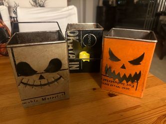 Set of 3 Recycled Iron Halloween lanterns