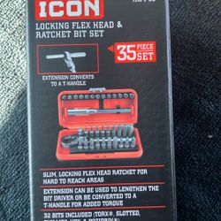 Icon Locking Flex Ratchet Bit Set 