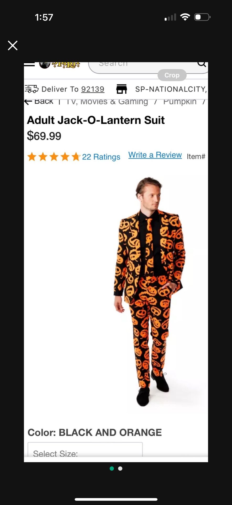 Pumpkin Suit Xl
