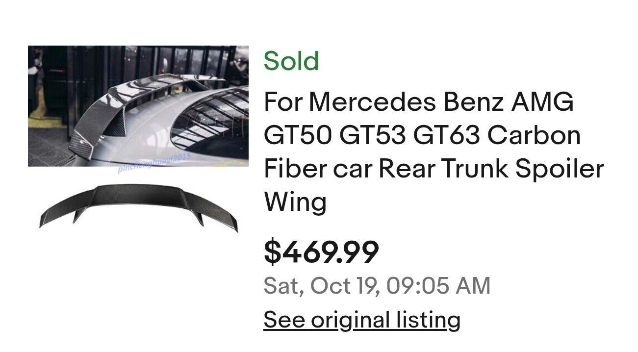 Carbon Fiber Spoiler/Fixed Wing (2019 AMG GT53) and Panamericana Grille