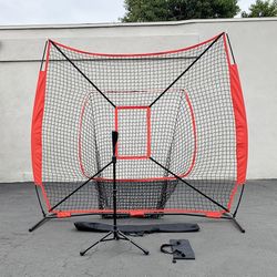 (NEW) $65 Baseball Softball Practice Set (Include 7x7ft Net and Ball Tee) Batting Training