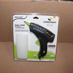 Surebonder Mini Dual Temp Hot Glue Gun + 12 Glue Sticks (New)
