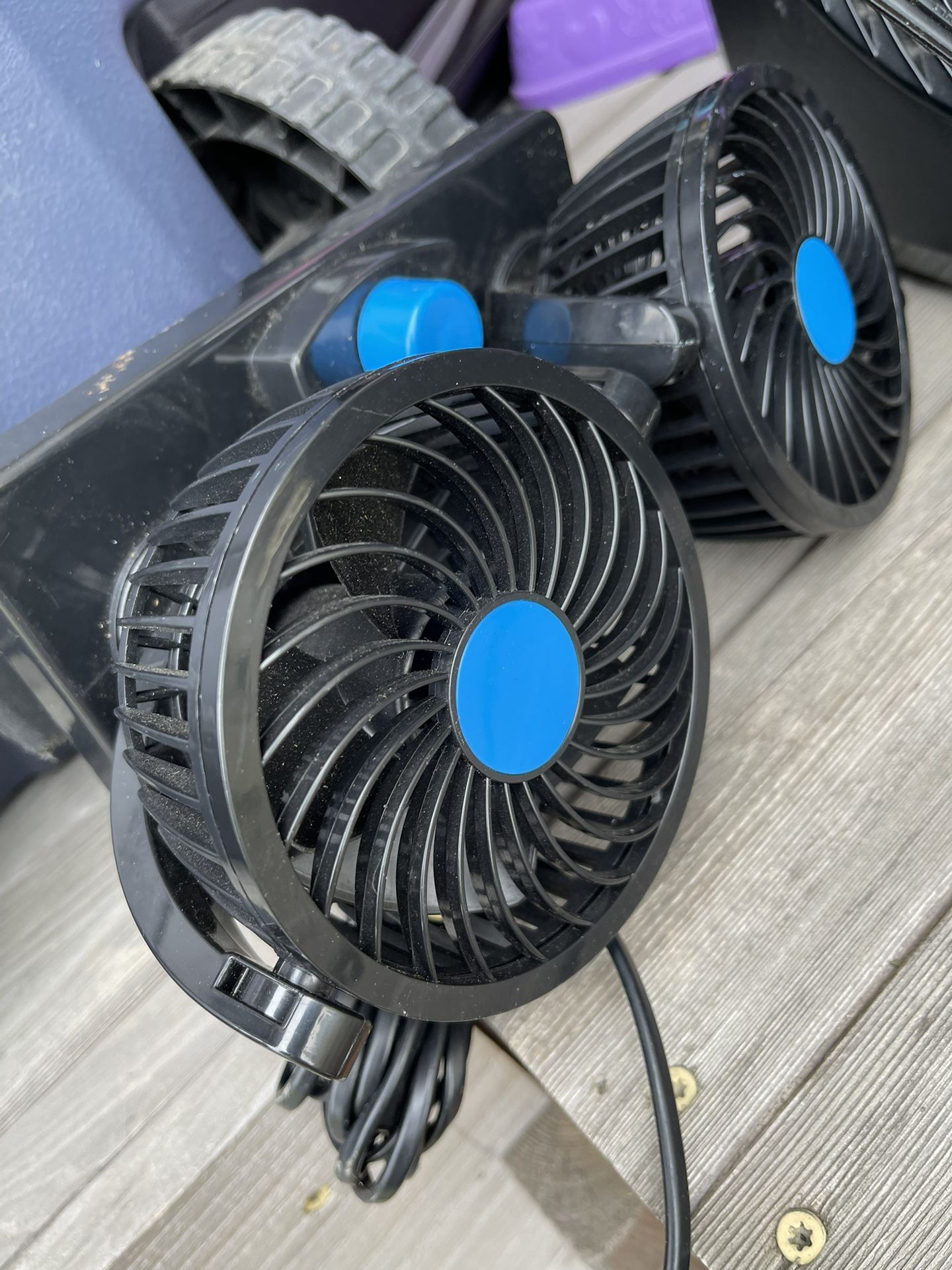 Twin Mini Fan With Car Lighter Plug 🔌 In