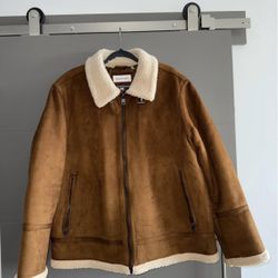 Calvin Klein Faux Shearling Bomber Jacket (Size XL)