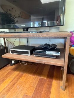Rustic Wood TV Console Table - 2 Shelf