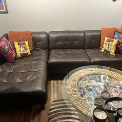 Feaux Leather Sectional Couch