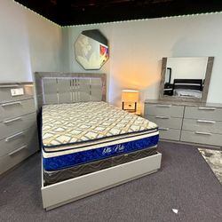 🔥 MODERN LUXURY BEDROOM SALE 🔥 5-PIECE HIGH-GLOSS LACQUER BEDROOM SET