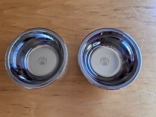 2 Stainless steel, dog bowls, high grade stainless steel