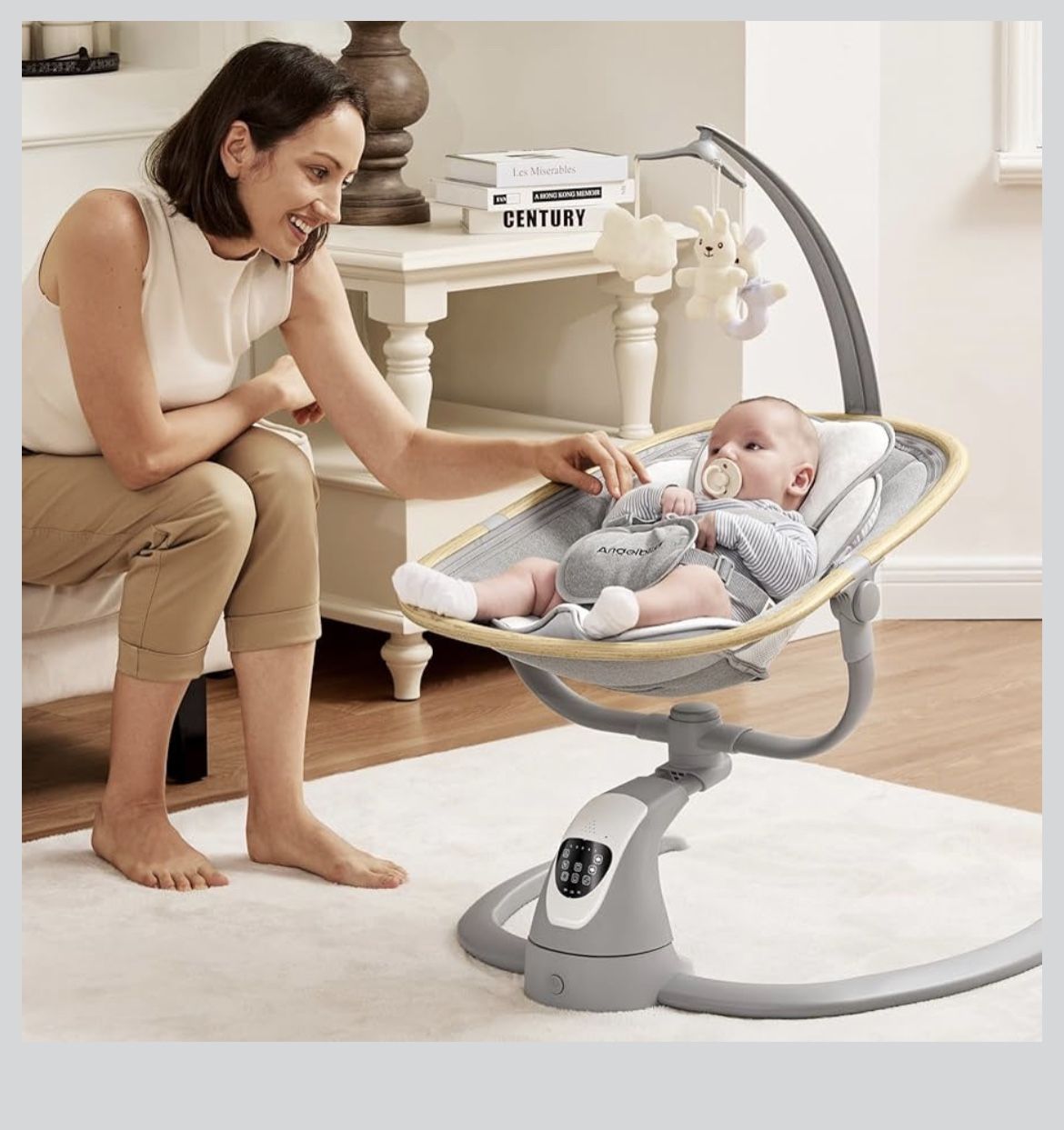 Angelbliss Baby Swing With Cry Detector Grey