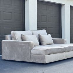 Sofa/Couch - Beige - Microfiber - Delivery Available 🚛