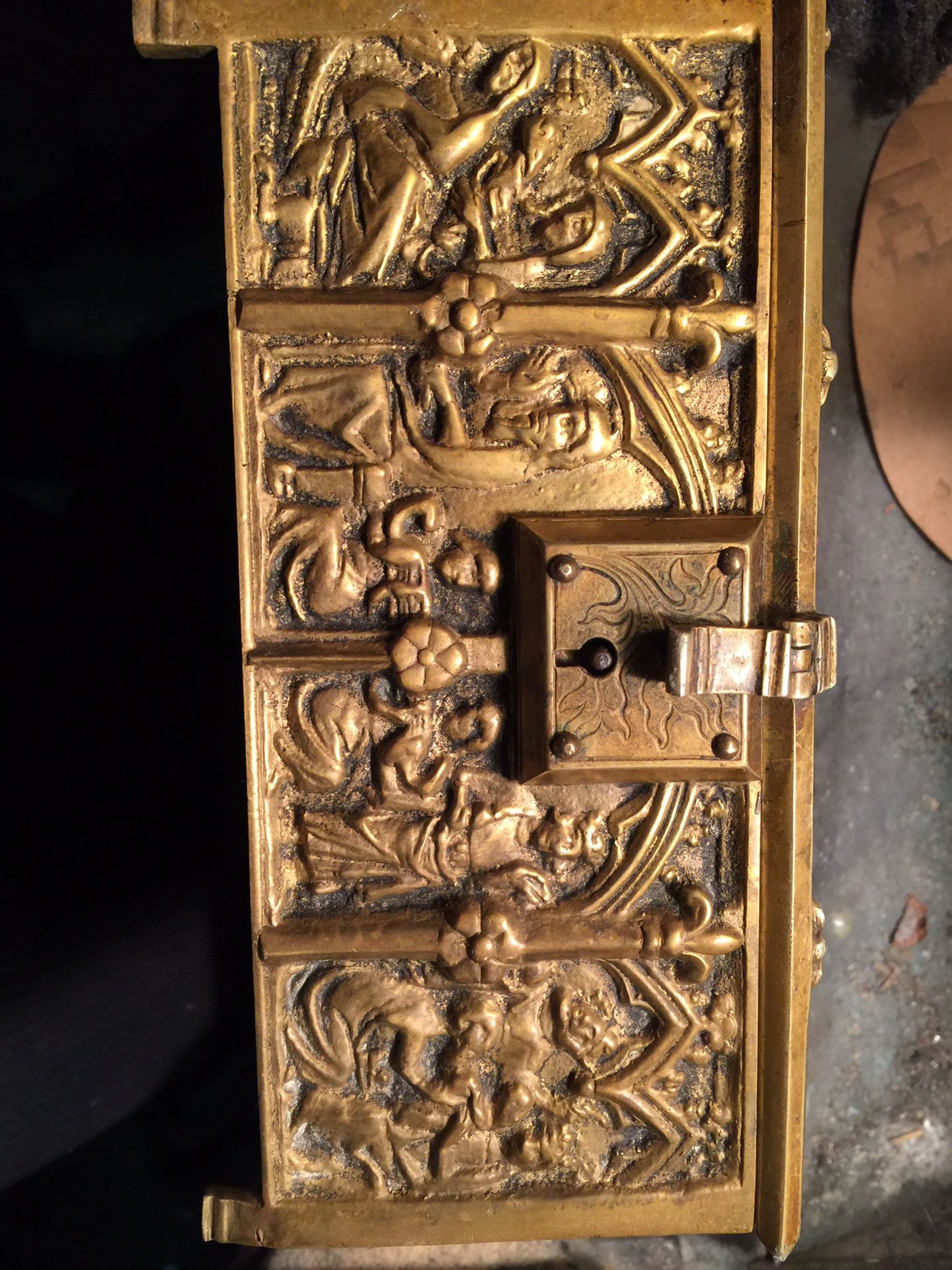 Brass Gothic Wedding Box-Signed