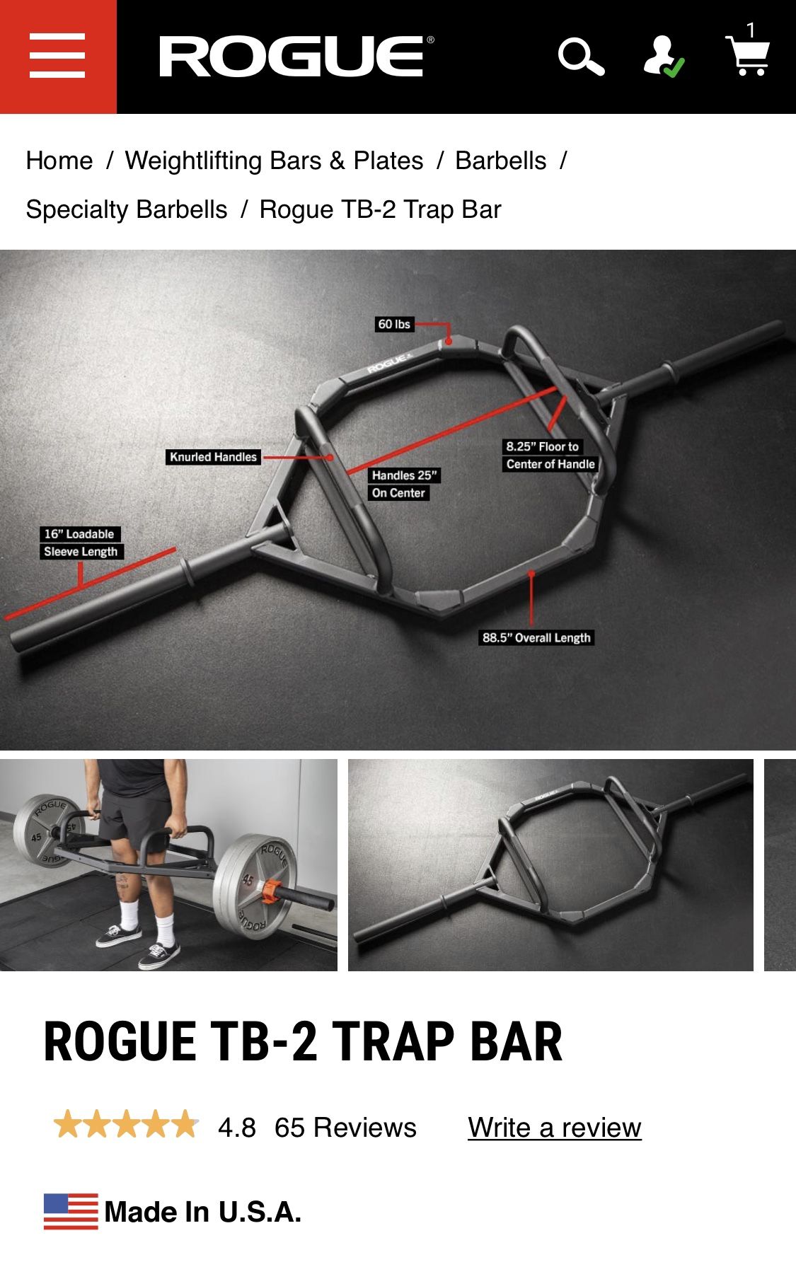 ROGUE FITNESS TB-2 TRAP BAR