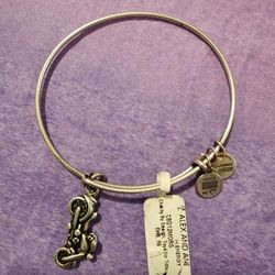 Alex And Ani Silvertone Motorcycle Bracelet 