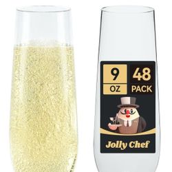 Brand New In The Box 48 Plastic Champagne Glasses 