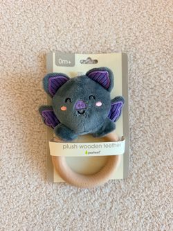 Pearhead Bat Plush Wooden Teether