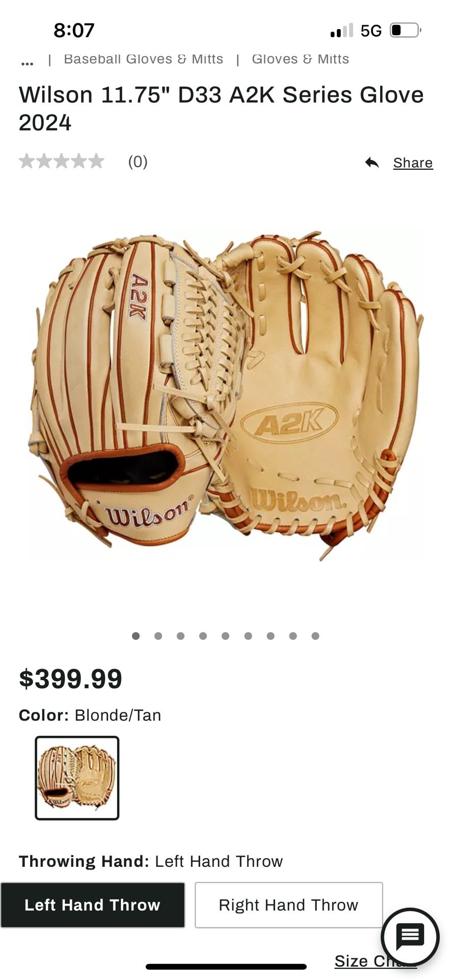 Brand New - Wilson A2K - LH 11.75