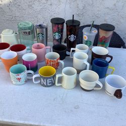 STARBUCKS COFFE MUGS ONE FOR $13 Or2 For $20 Or Buy Them All TUMBLERS WITH STRAW DIFFERENT PRICES Or Everything Here For $260 Whole Collection 
