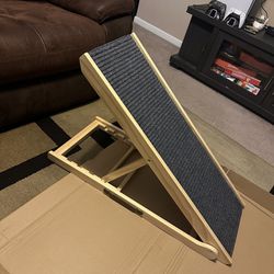 Pathosio Pets Adjustable Dog Ramp For All Dogs And Cats - Dog Ramp For Couch Or Bed With Paw Tra