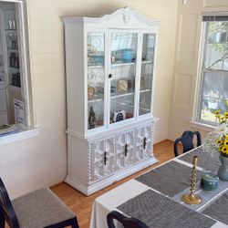 70s 60s Baroque Style China Cabinet 