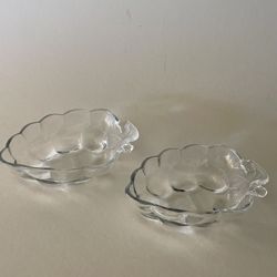 Set of two vintage Grape shaped candy dishes crystal bowls Or Soap Dishes 
