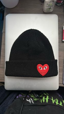 cdg logo beanie