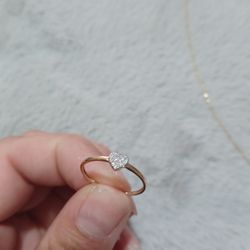 10k Gold Heart Necklace And And 10k Gold Diamond Heart Ring