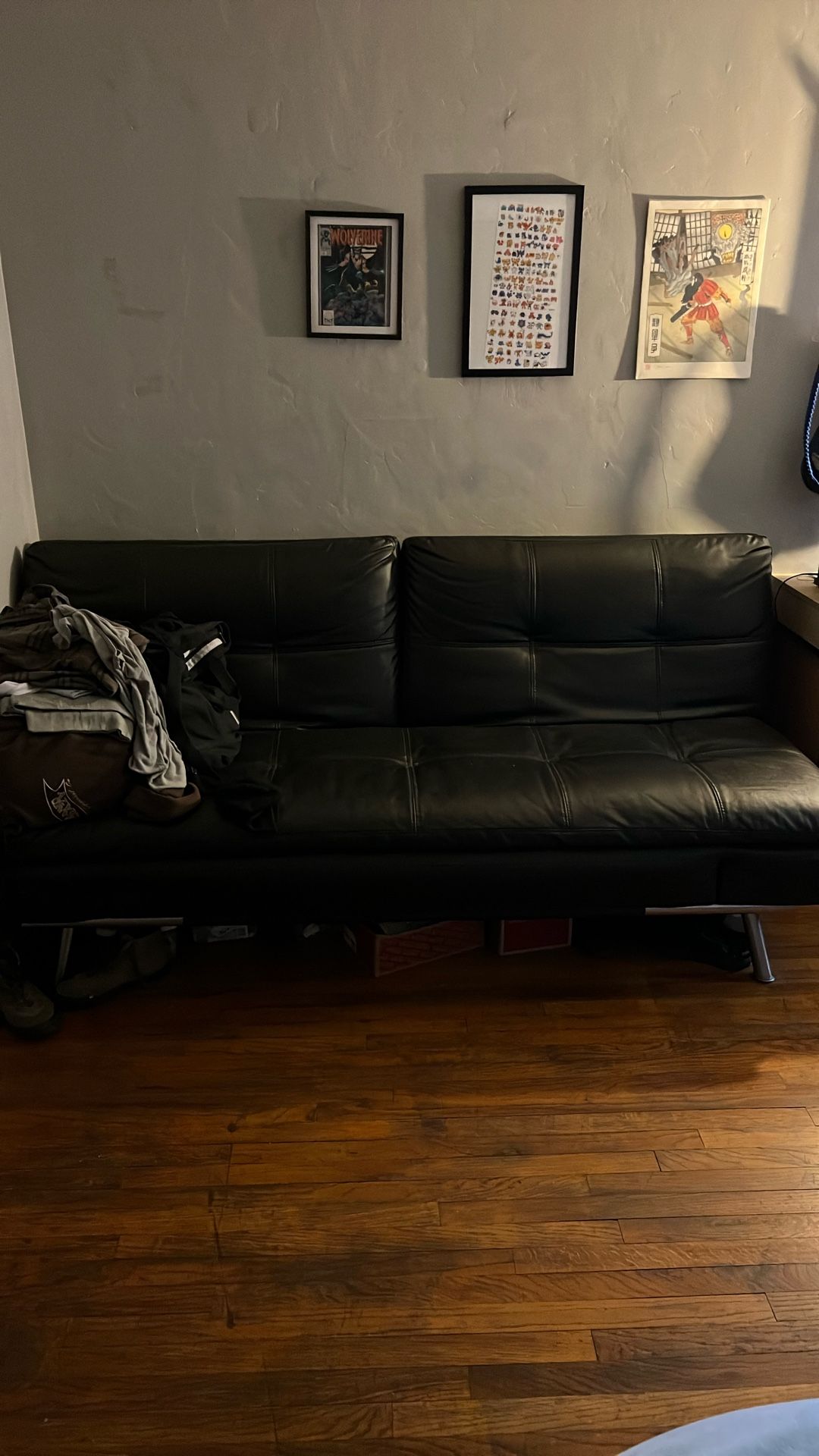 Black Leather Futon