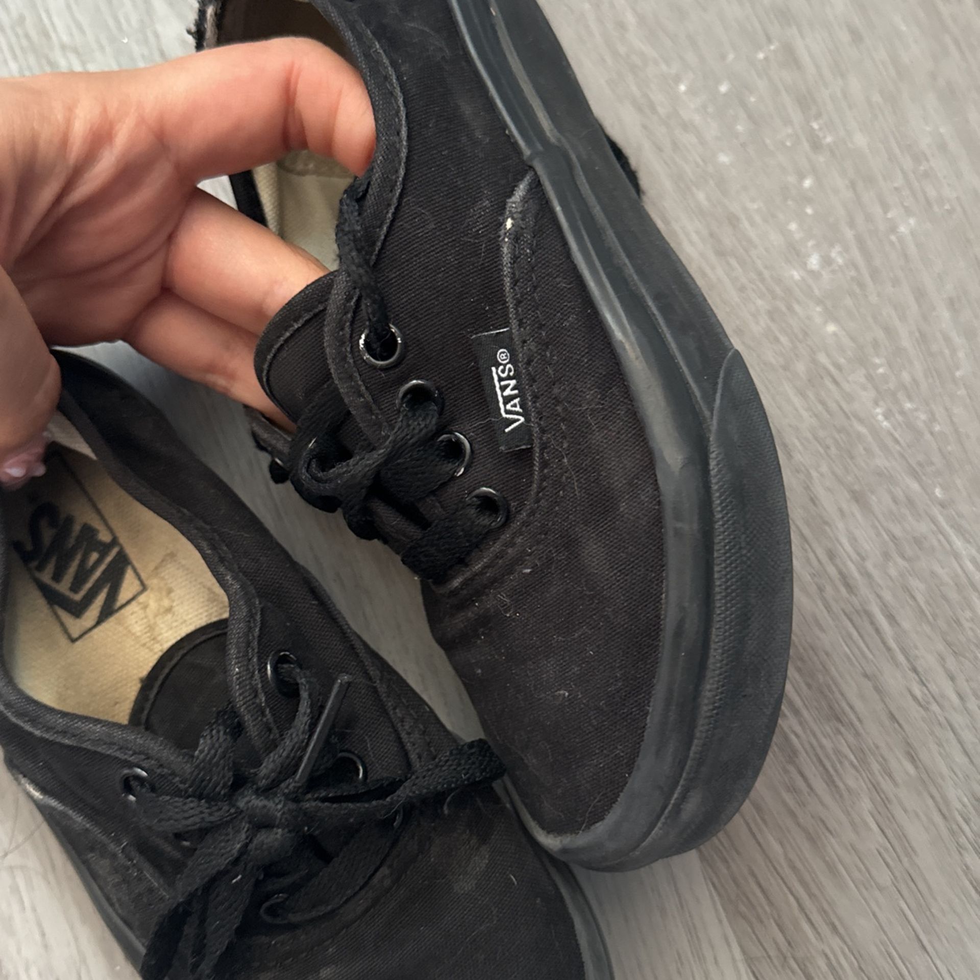 All Black Little Kids Vans