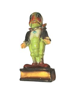 RARE Antique Walt Disney Pinocchio Jiminy Cricket 12" Plaster Statue 1930's Rare!