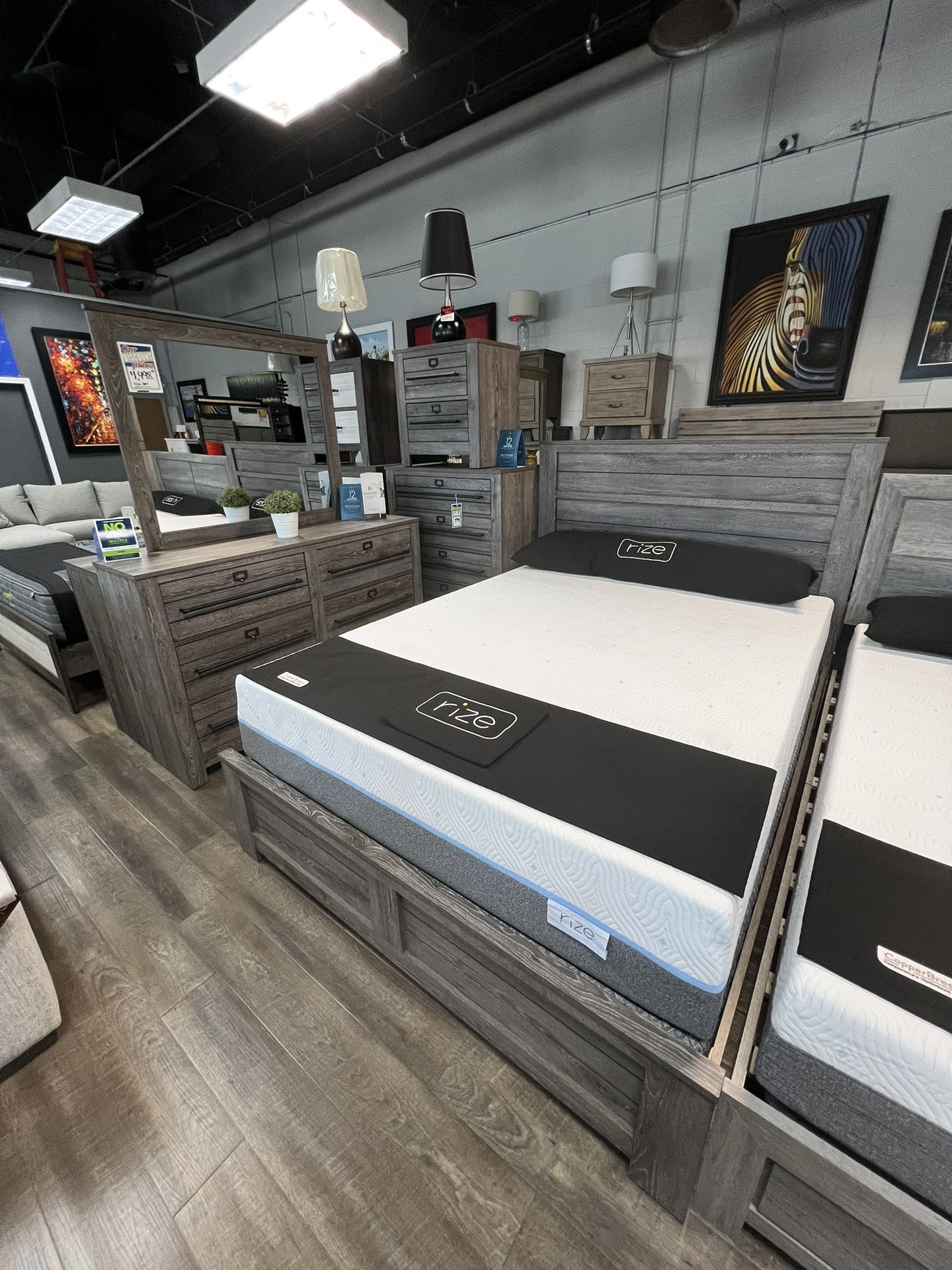 4pc Gray Queen Sized Bed Set