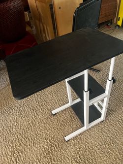 Adjustable Height Desk with Lower Shelf