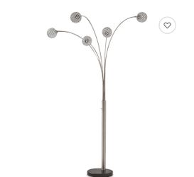 5-Arm Crystal Globe Arc Floor Lamp