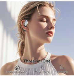 AI 2-Way Real-time Translation in 150 Languages, Online Translation No Subscription Needed, Wireless Bluetooth Earphone Instant Voice Translator for T