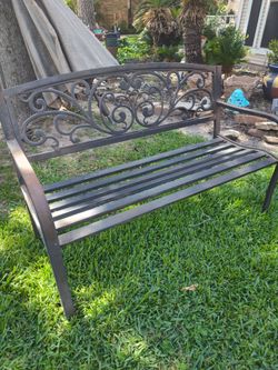 Heavy duty iron patio GARDEN BENCH BANCA DE FIERRO PESADO PARA SU JARDIN