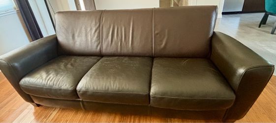 Leather Sofa, couch.  Natuzzi, espresso brown