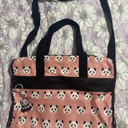 Pink Duffle Bag w/ Pandas